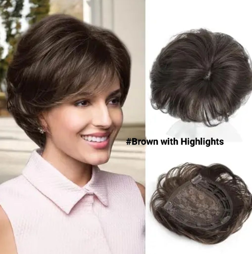 HUMAN HAIR TOPPER Fringe | PU Base 12x12cm