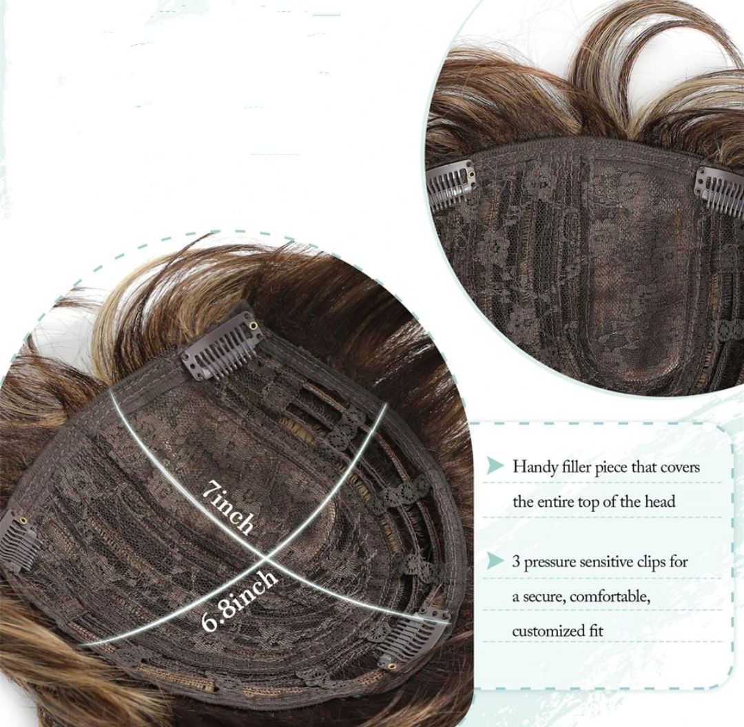 HUMAN HAIR TOPPER Fringe | PU Base 12x12cm