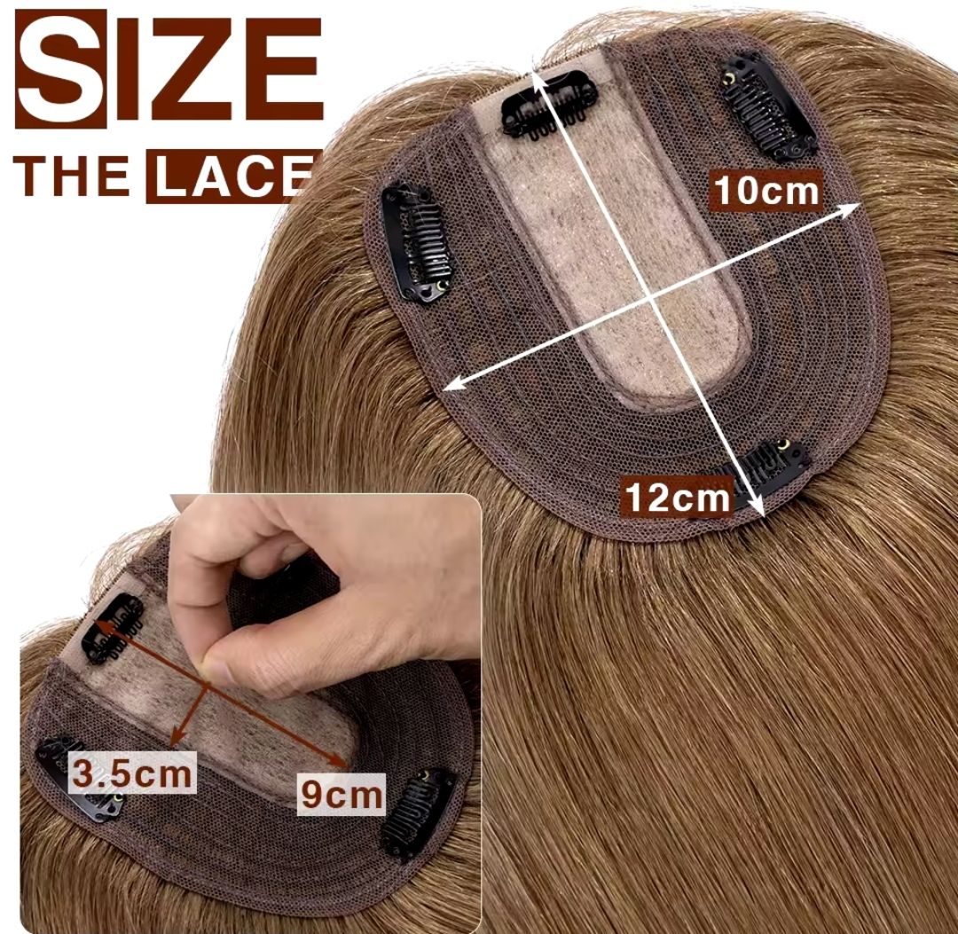 HUMAN HAIR TOPPER Silk Base 11x12cm