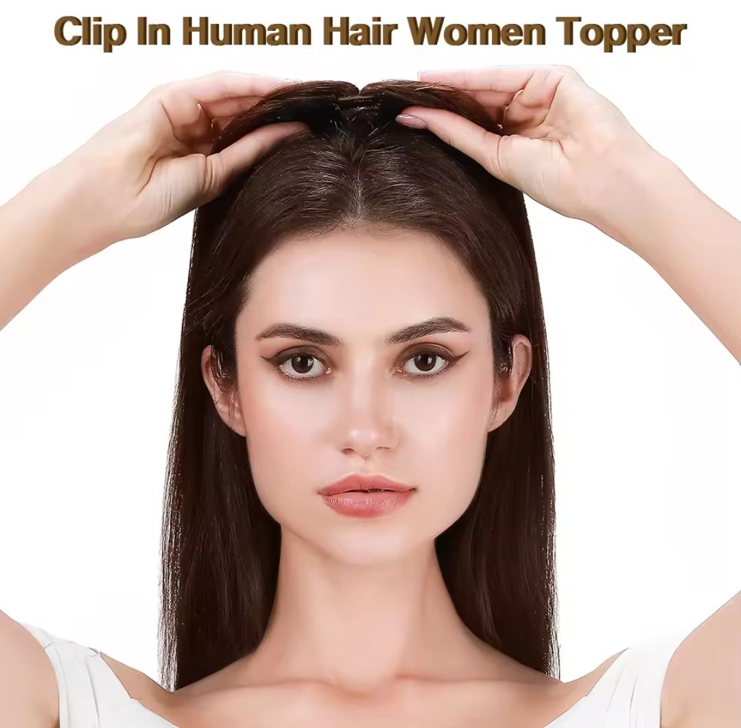 HUMAN HAIR TOPPER Silk Base 11x12cm