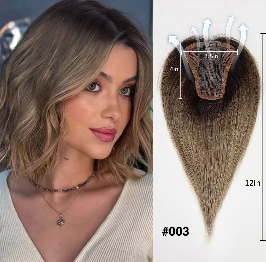HUMAN HAIR TOPPER Fringe | Lace Base 9x10cm