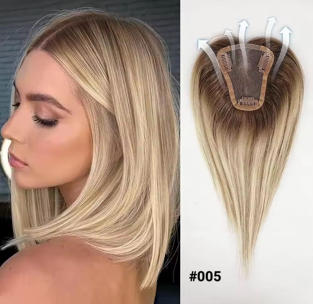 HUMAN HAIR TOPPER Fringe | Lace Base 9x10cm