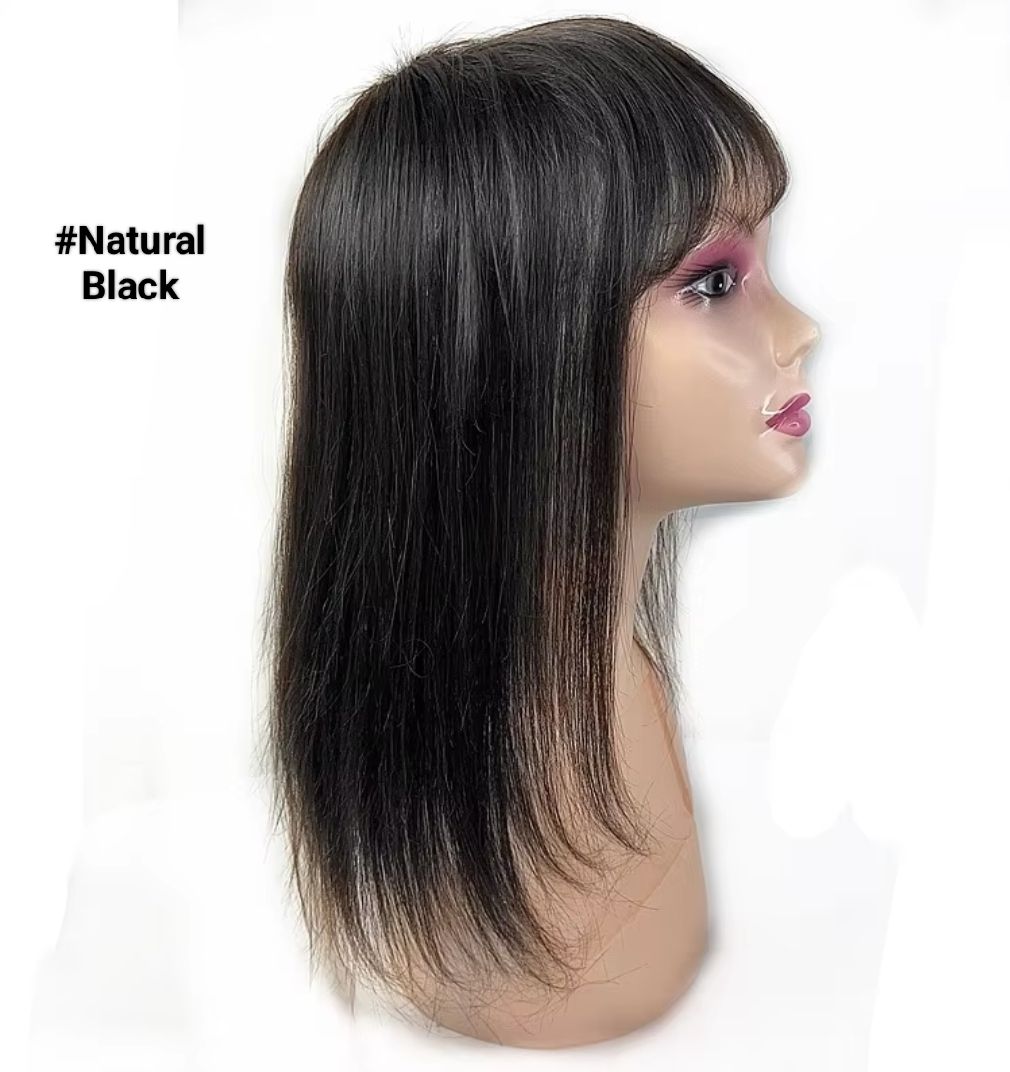 HUMAN HAIR TOPPER Fringe | PU Base