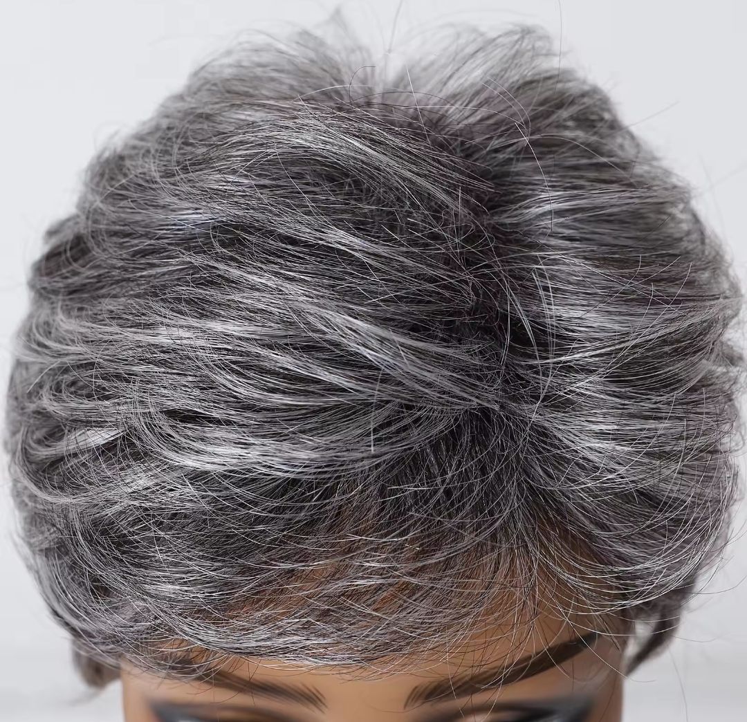 Lucille Wig | Salt and Pepper Human Hair Blend