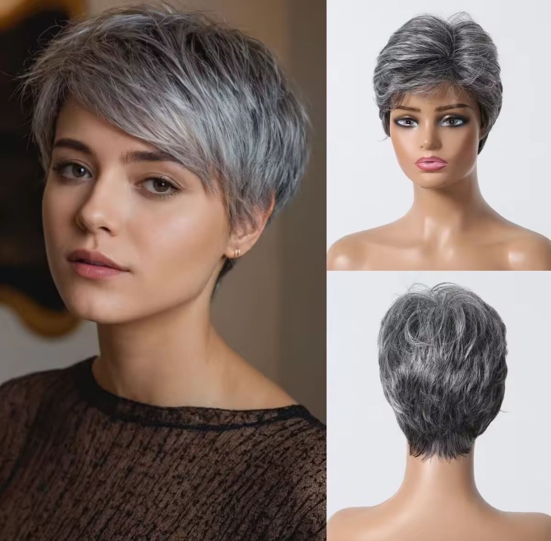 Bell Wig | Salt and Pepper 50% Human Hair Blend