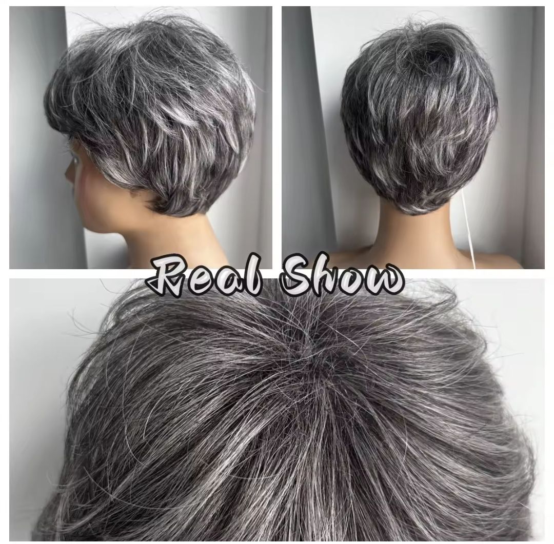 Bell Wig | Salt and Pepper 50% Human Hair Blend