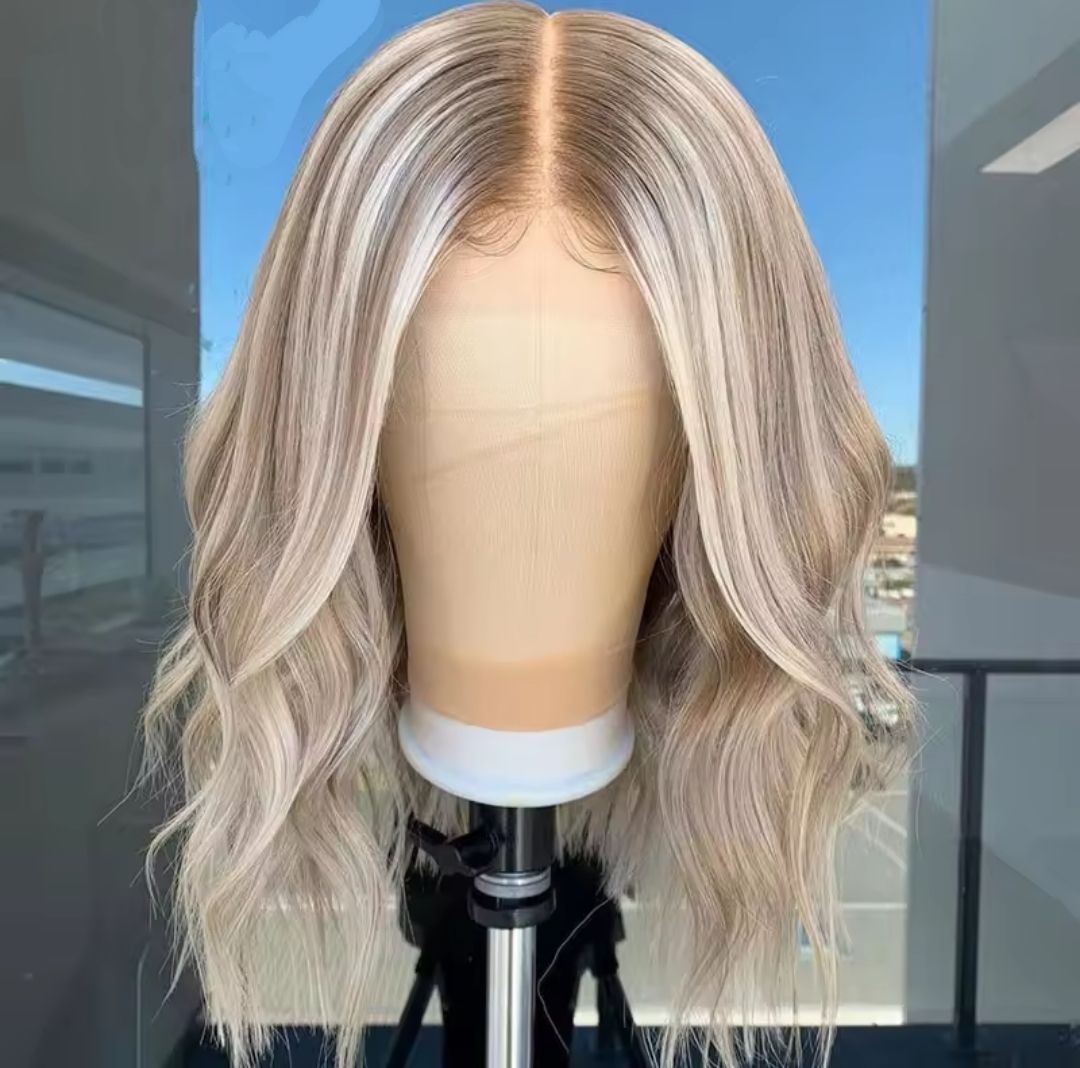 Tallea Wig | Ash Blonde Mix Ash Brown Human Hair Lace Front 