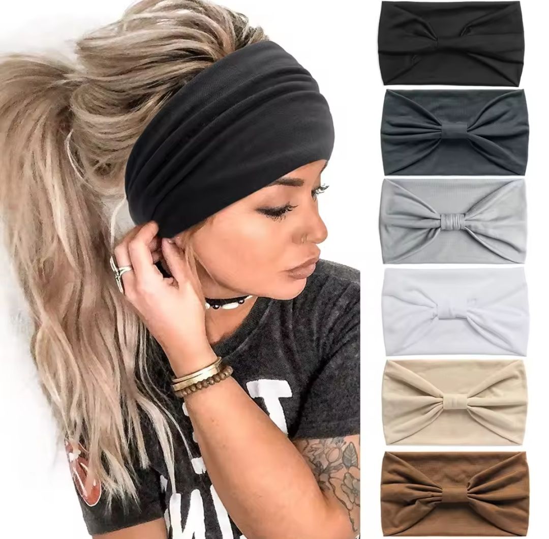 BOHO WIDE PLAIN COLOUR HEADBAND