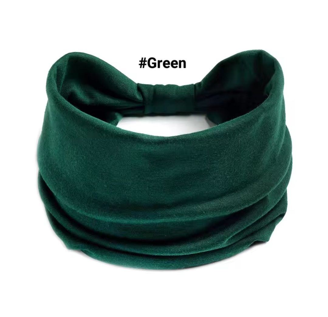 BOHO WIDE PLAIN COLOUR HEADBAND