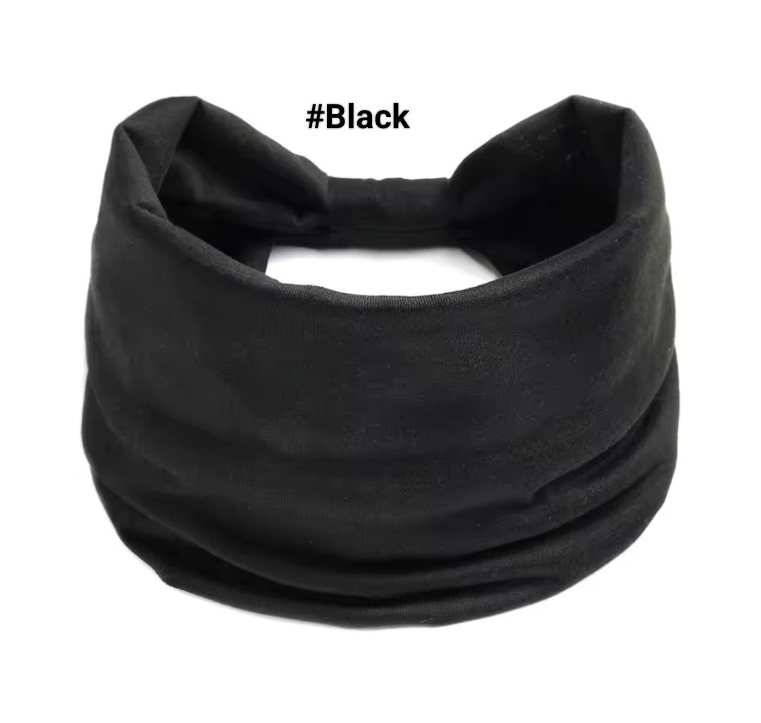 BOHO WIDE PLAIN COLOUR HEADBAND