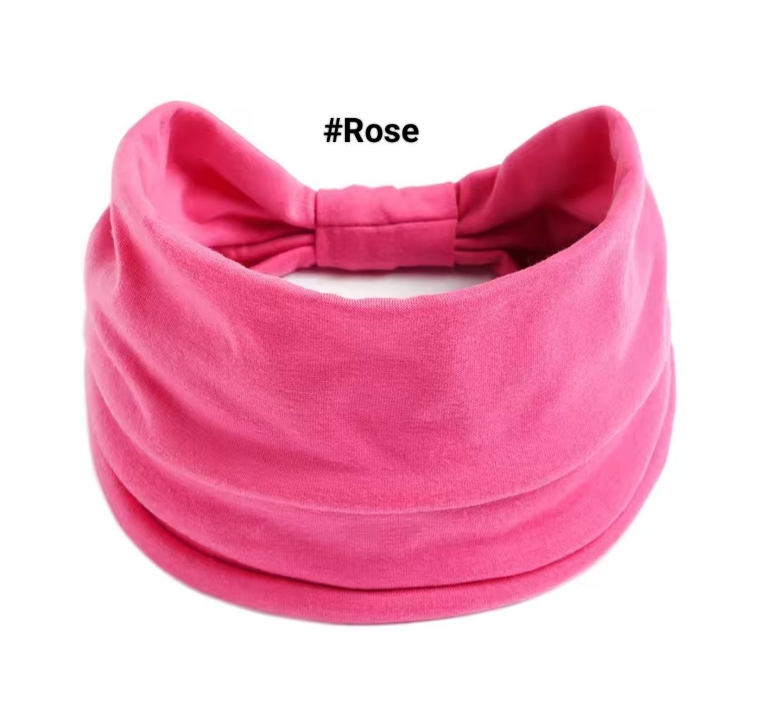 BOHO WIDE PLAIN COLOUR HEADBAND