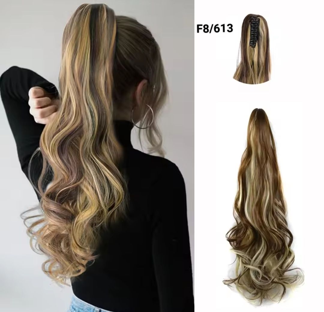 CLAW ON PONYTAIL EXTENSION BODY WAVE SYNTHETIC HAIR 26&quot;