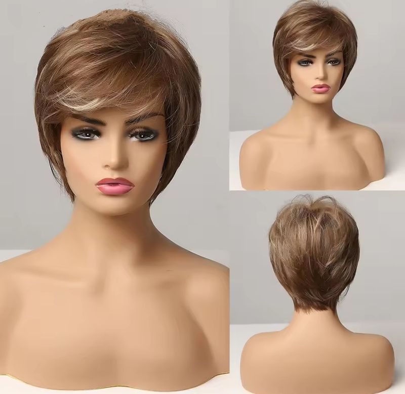 Raelene Wig | Light Brown Highlights Human Hair Blend