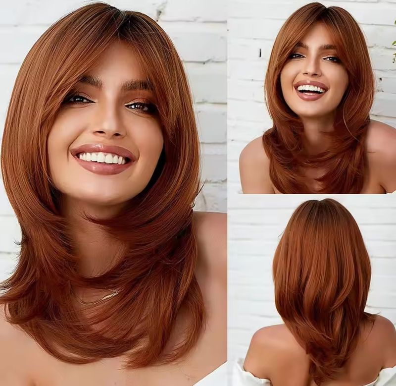 Claudia Wig | Copper Red Ombre with Layers