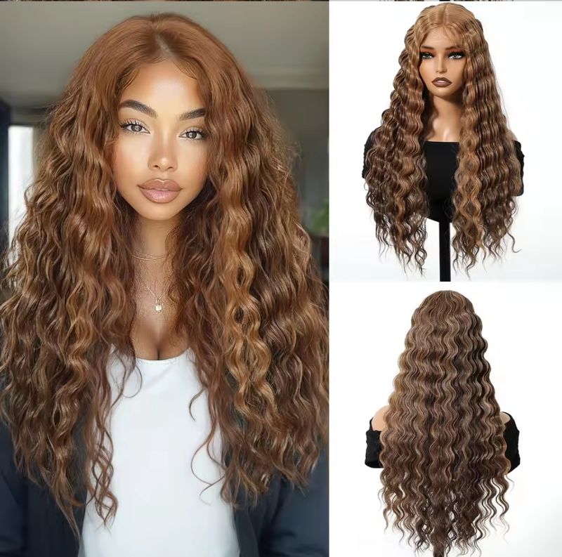 Nicolette Wig | Hazelnut Curly Highlights Lace Front 