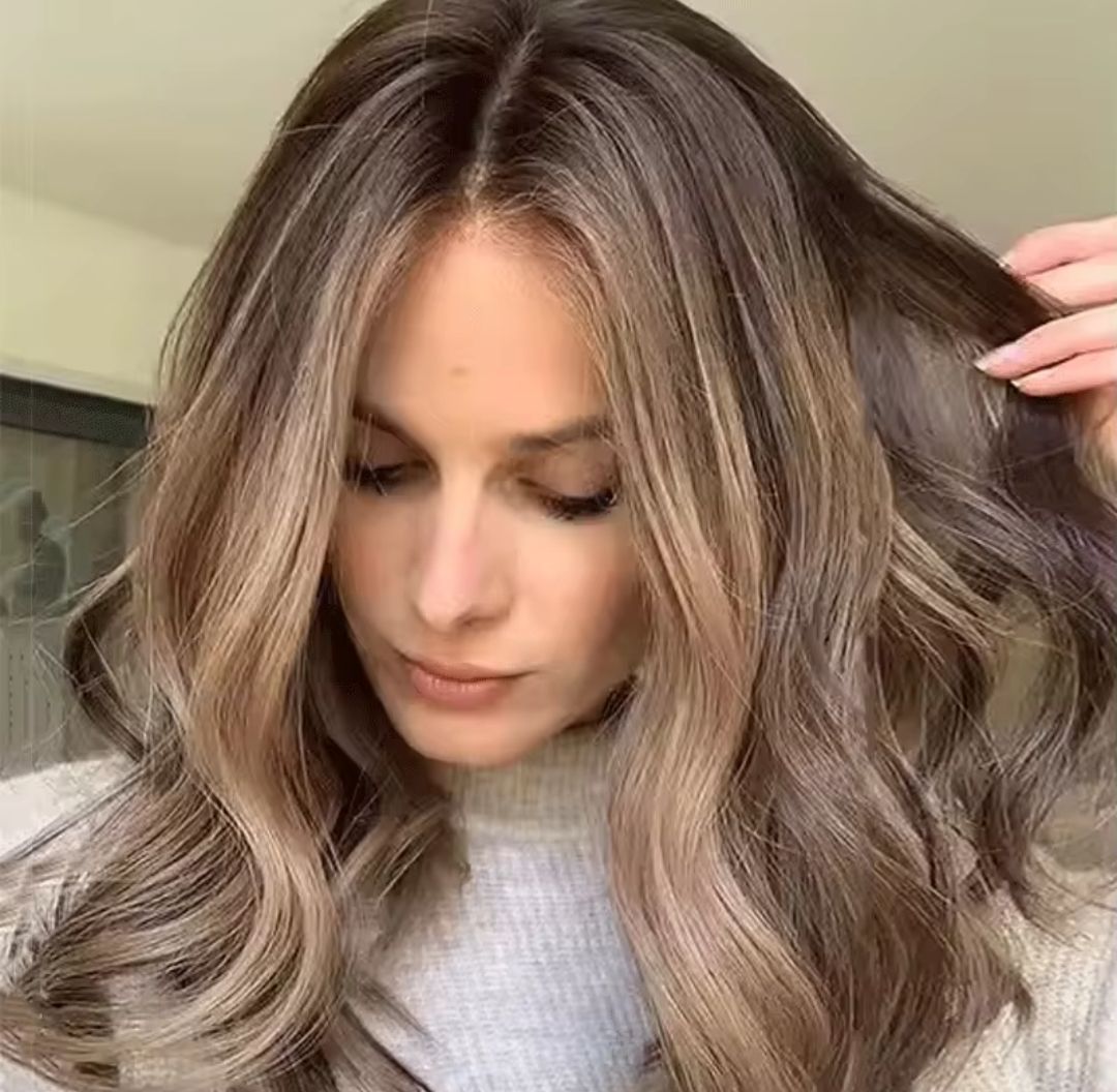 Jenni Wig | Light Brown Highlights Human Hair Blend Lace Front 