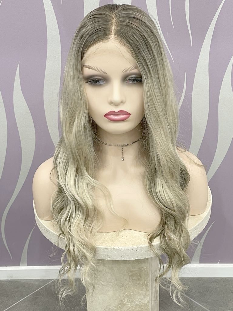 Andie Wig | Platinum Blonde Human Hair Blend Lace Front