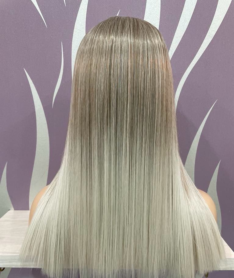 Ange Wig | Ice Blonde Human Hair Blend Lace Front