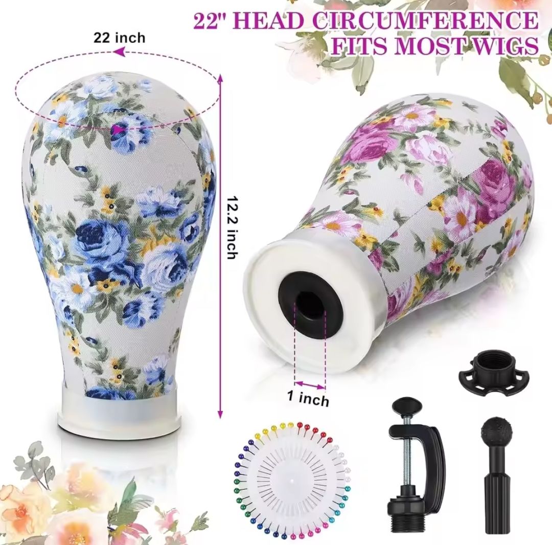 CANVAS MANNEQUIN HEAD WITH CLAMP