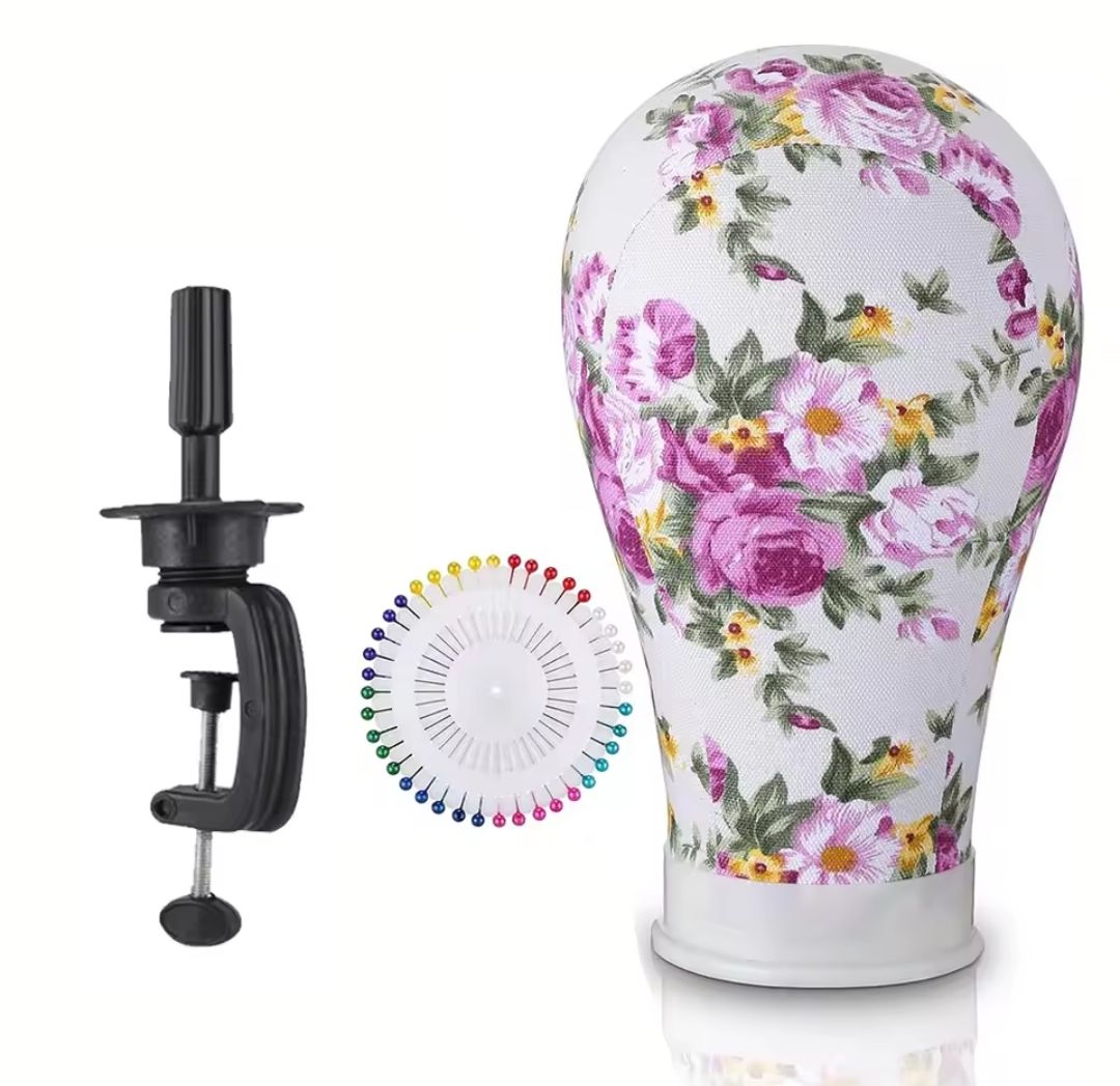 CANVAS MANNEQUIN HEAD WITH CLAMP