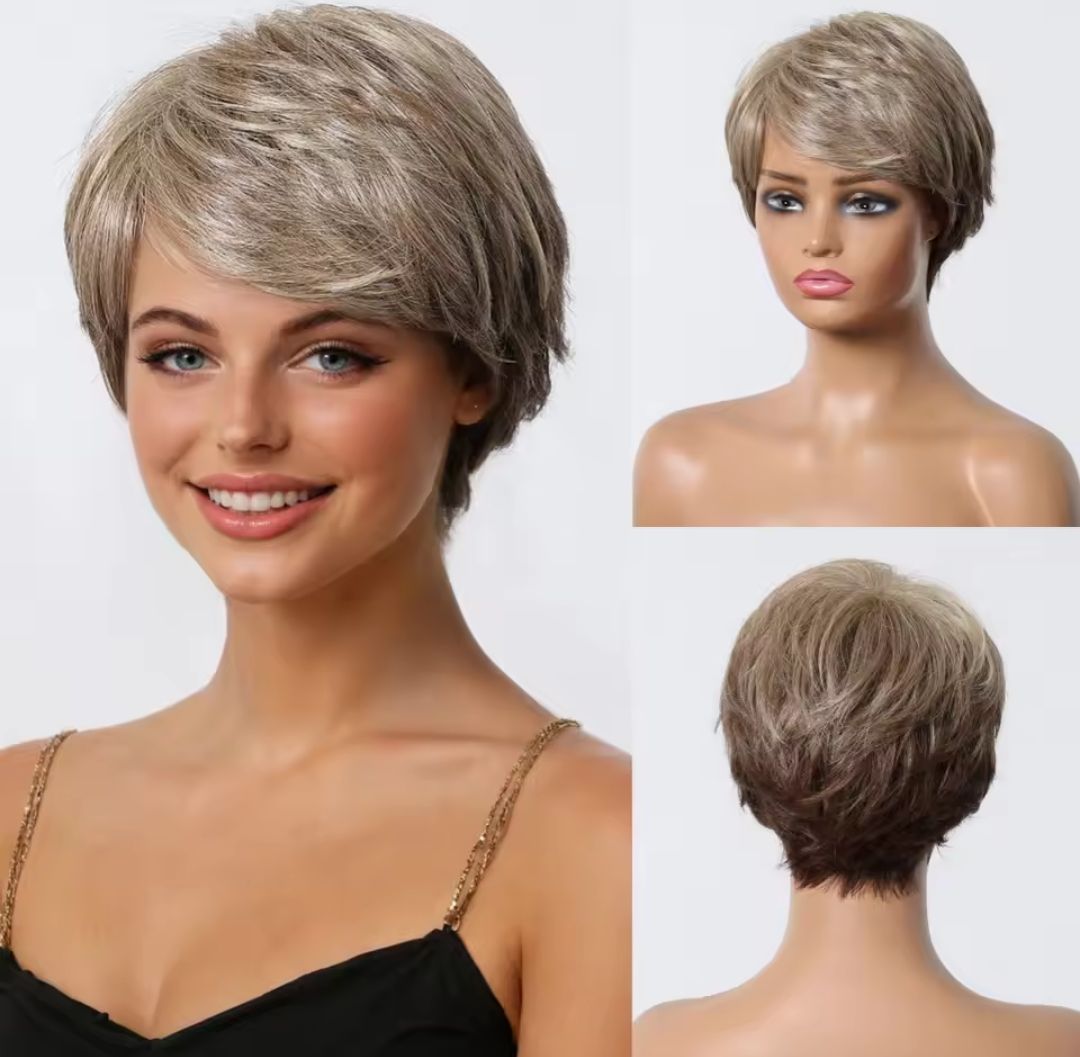 Moe Wig | Light Brown 50% Human Hair Blend