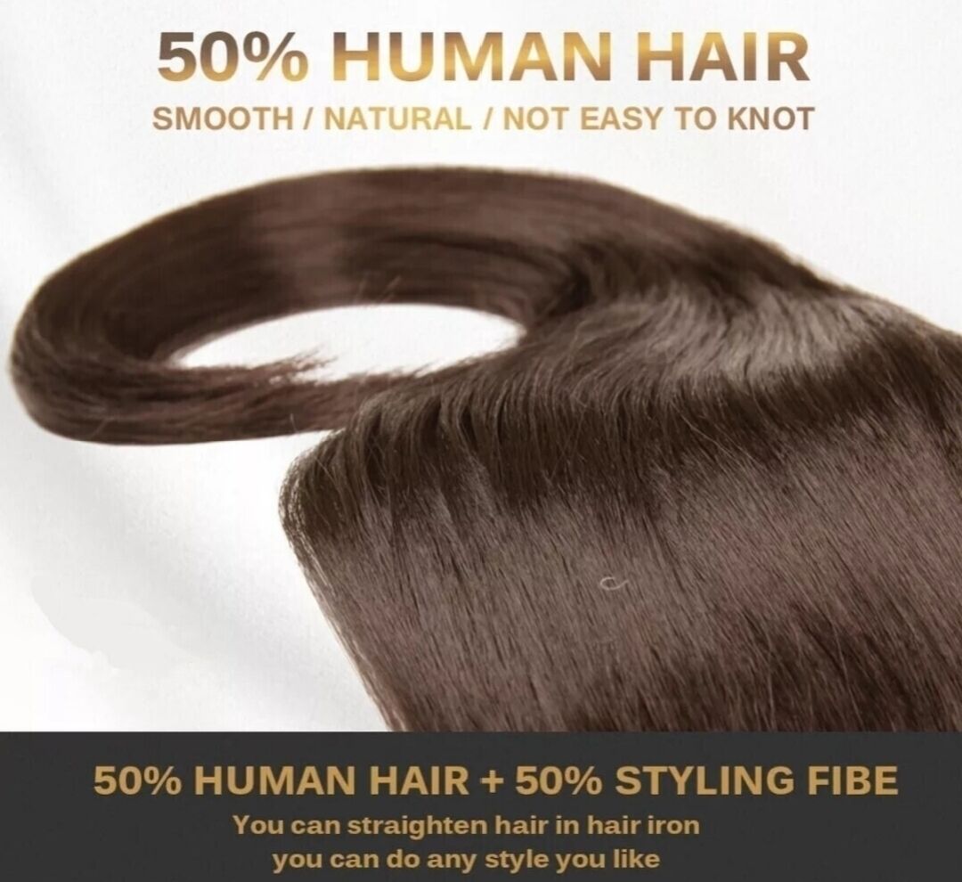 Moe Wig | Light Brown 50% Human Hair Blend