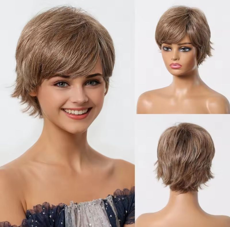 Mikaela Wig | Light Brown 50% Human Hair Blend