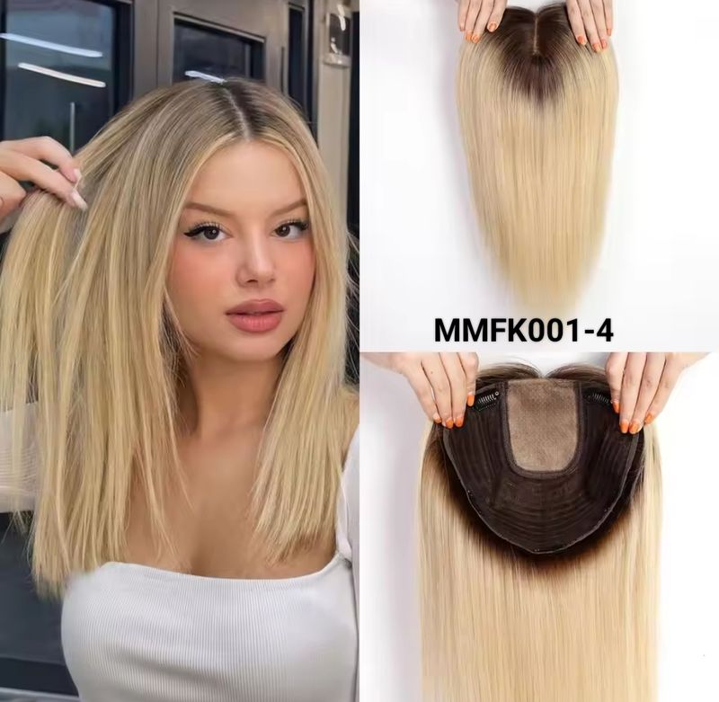 HUMAN HAIR TOPPER Silk Base 23x23cm