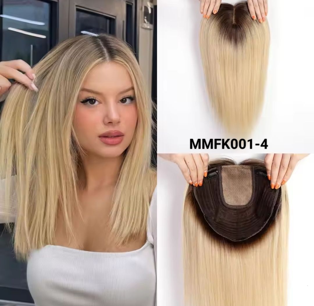 HUMAN HAIR TOPPER Silk Base 23x23cms