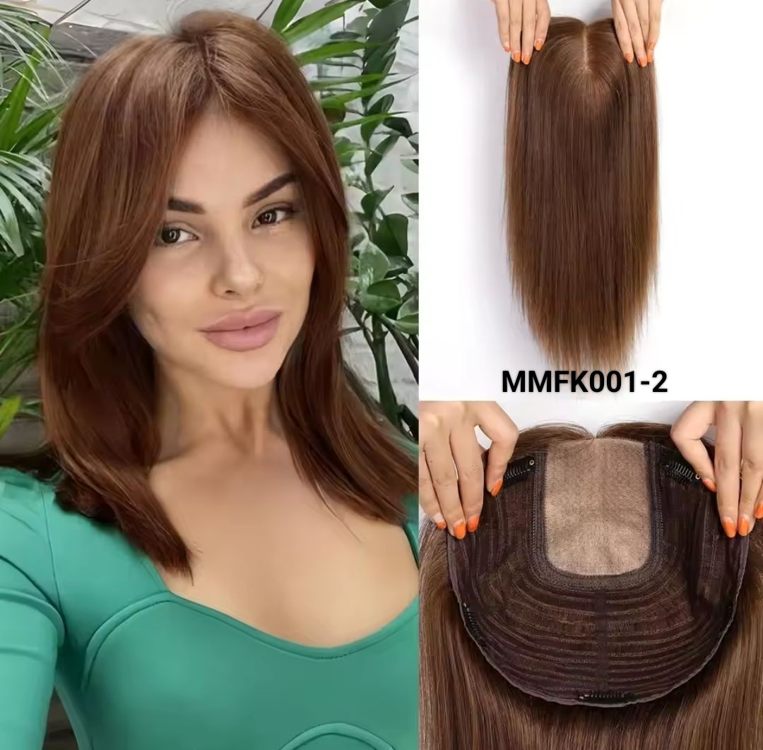 HUMAN HAIR TOPPER Silk Base 23x23cms