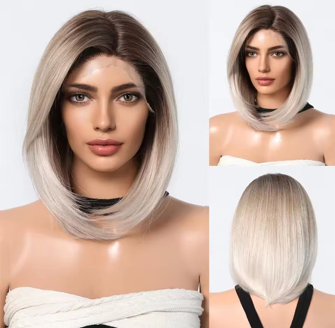 Mykelte Wig | Platinum  Blonde Balayage Hair Blend
