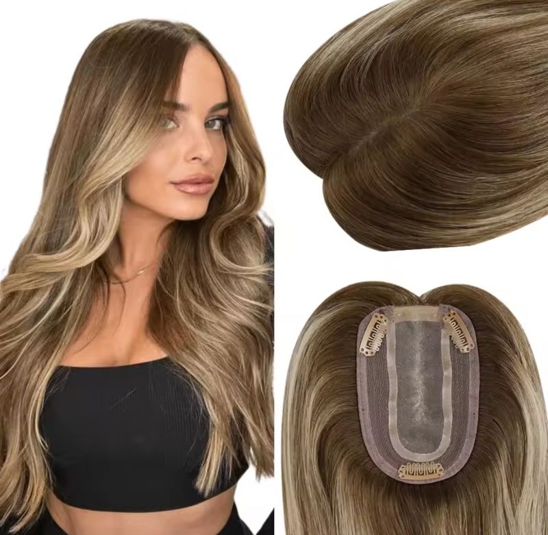 HUMAN HAIR TOPPER Mono Base 6x12cm | 8x13cm