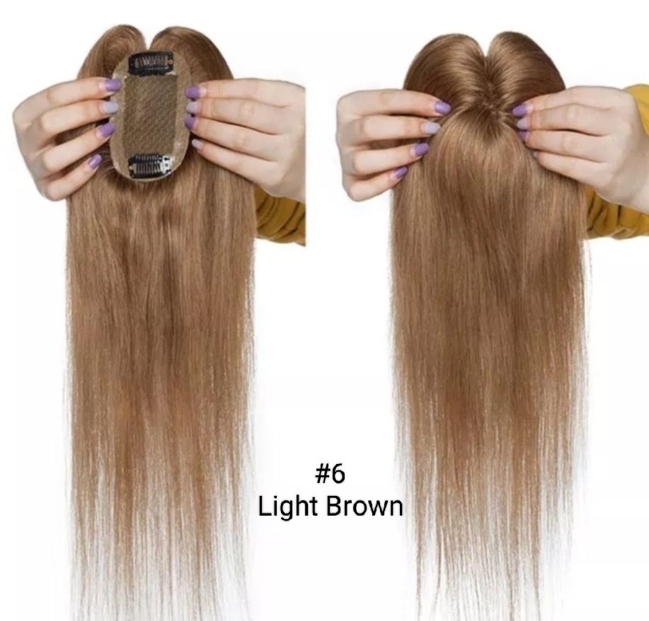 HUMAN HAIR TOPPER Silk Base 6x9cm