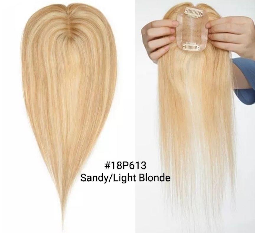 HUMAN HAIR TOPPER Silk Base 6x9cm