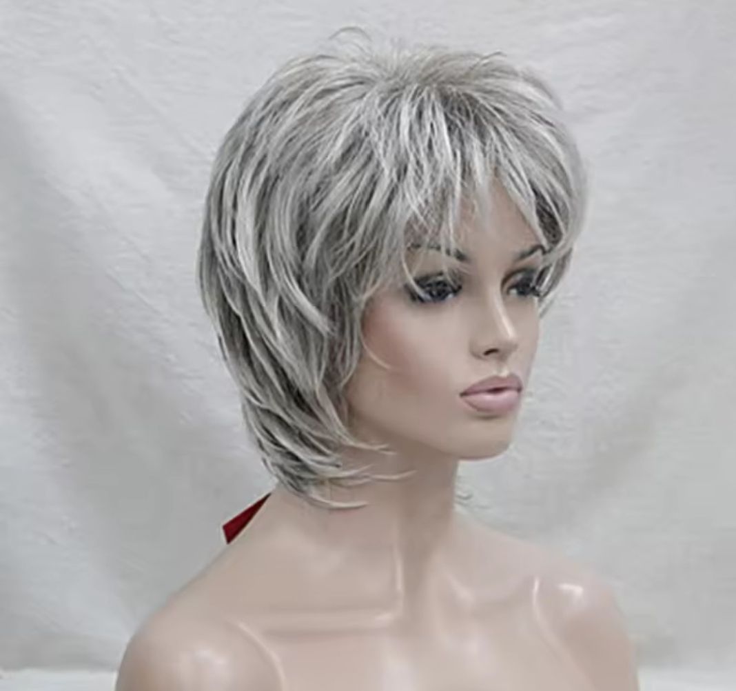 Jenni Wig | Grey with Highlights Human Hair Blend