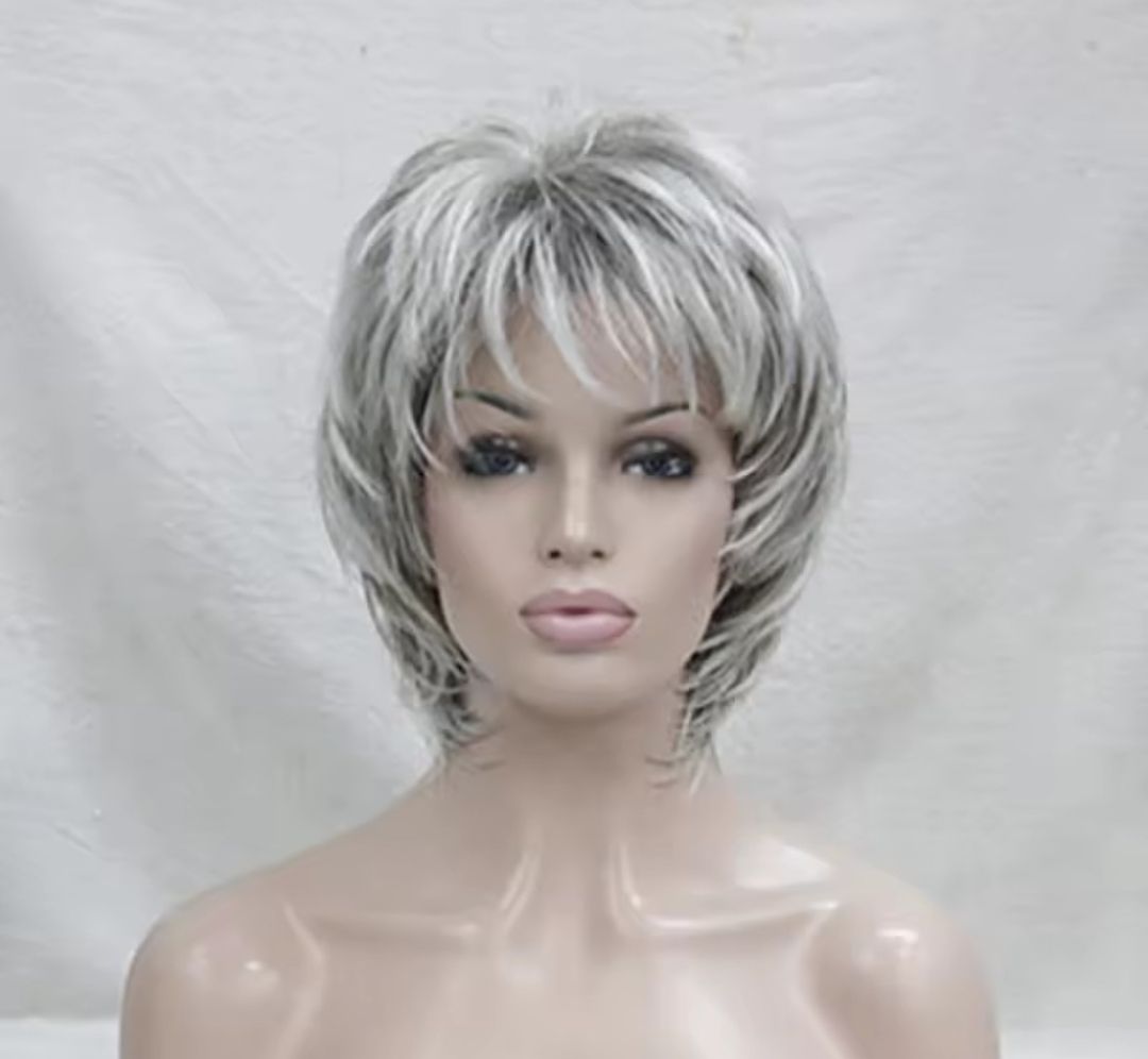 Jenni Wig | Grey with Highlights Human Hair Blend