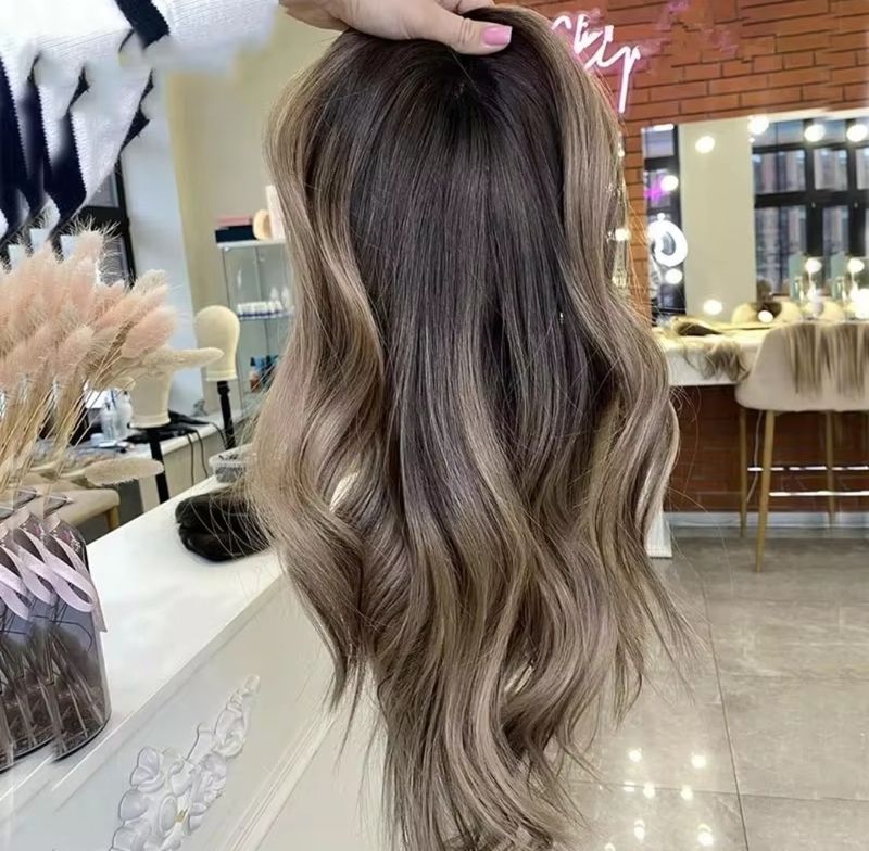 Krystelle Wig | Deep Caramel Ombre Human Hair Hand Tied Silk Base Lace Front  