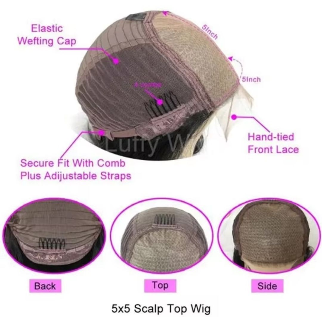 Krystelle Wig | Deep Caramel Ombre Human Hair Hand Tied Silk Base Lace Front  