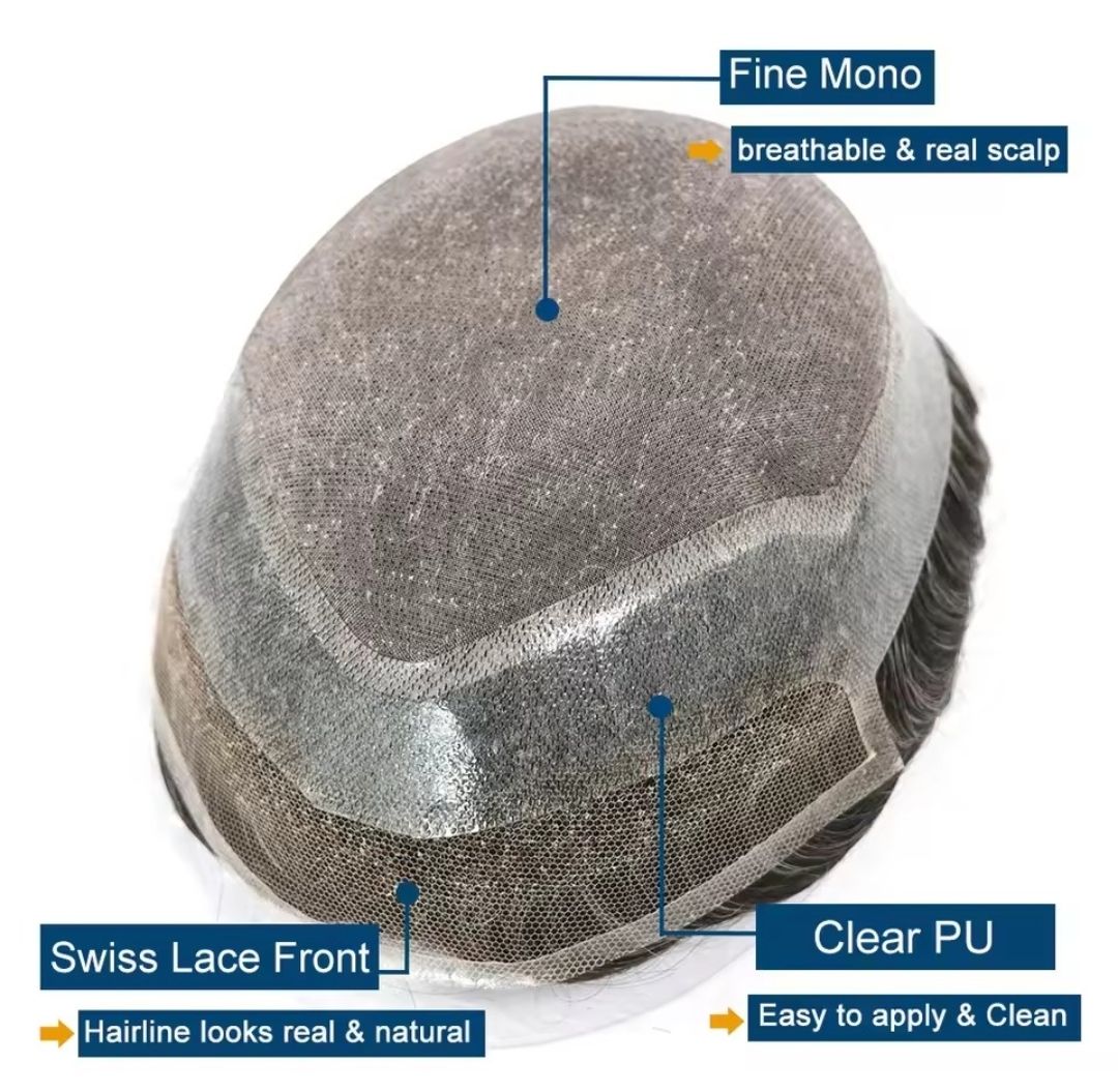 MICHAEL | MENS UNIT HAIR SYSTEM MONO SWISS LACE