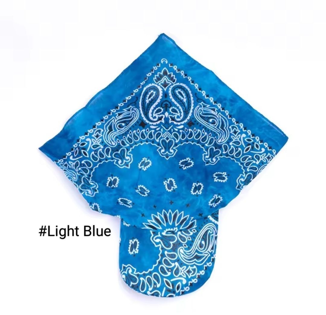 PRINTED TIE BACK SUN CAP, Color: Light Blue