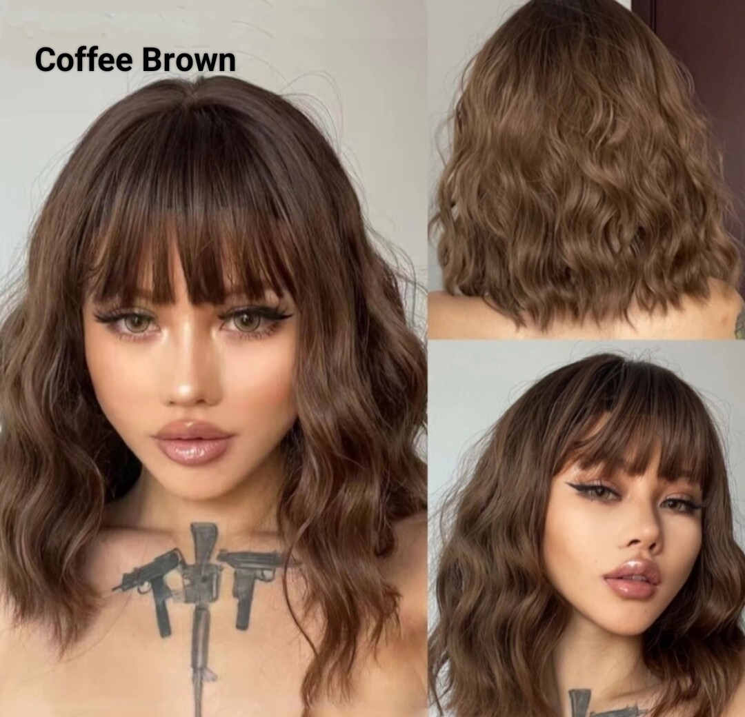 Leah Wigs | Beachy Wave with Fringe, Color: Light Brown