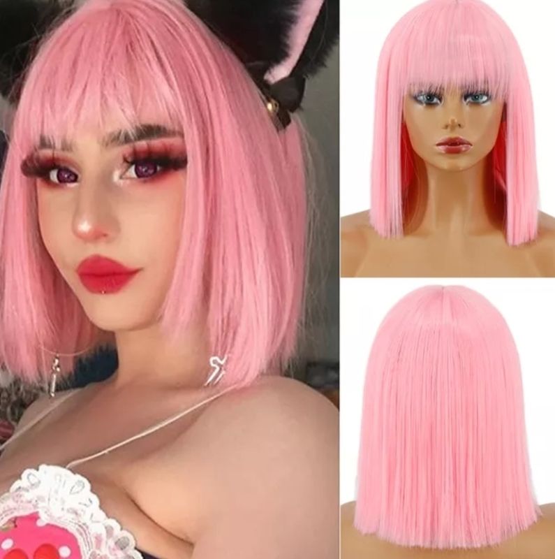 Cosplay Wig | Blunt Cut Pink