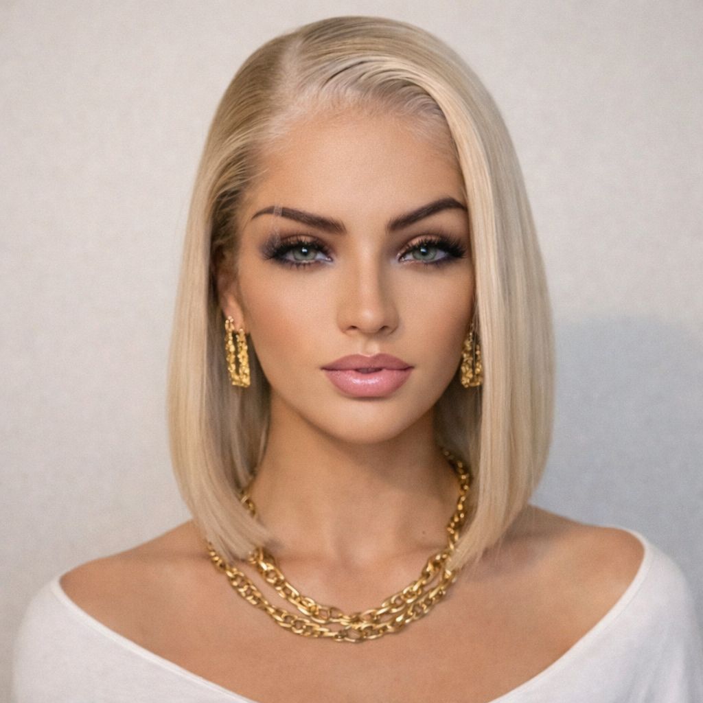 Debbie Wig | Ash Blonde with Highlights Human Hair Lace Front