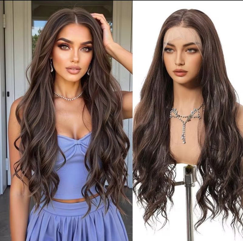 Andrea Wig | Chocolate Brown with Highlights Lace Front