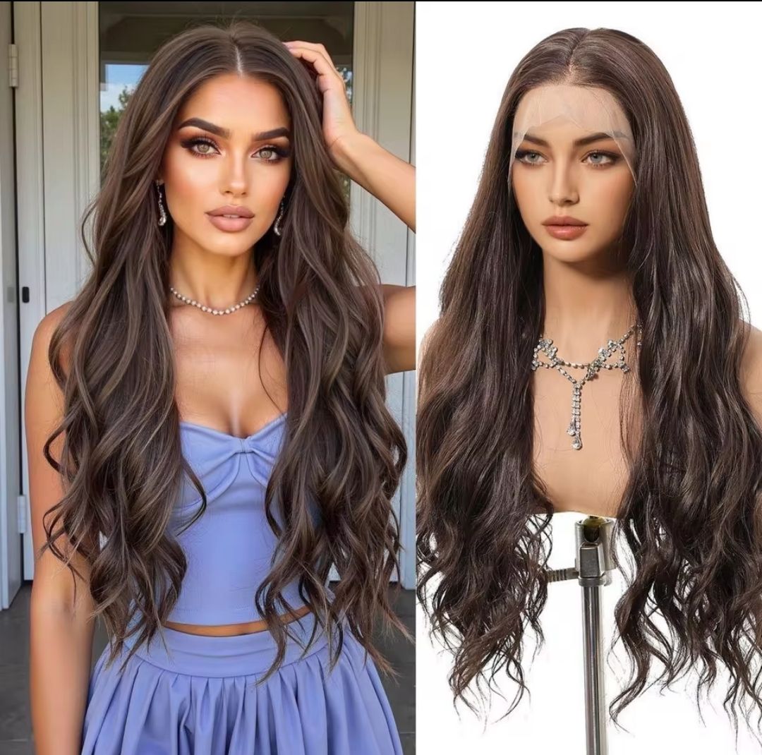 Andrea Wig | Chocolate Brown with Highlights Lace Front