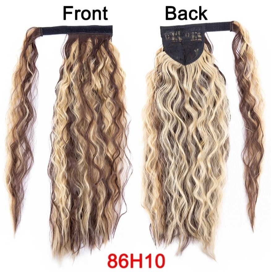 PONYTAIL EXTENSION CLIP ON WATER WAVE SYNTHETIC HAIR 24"