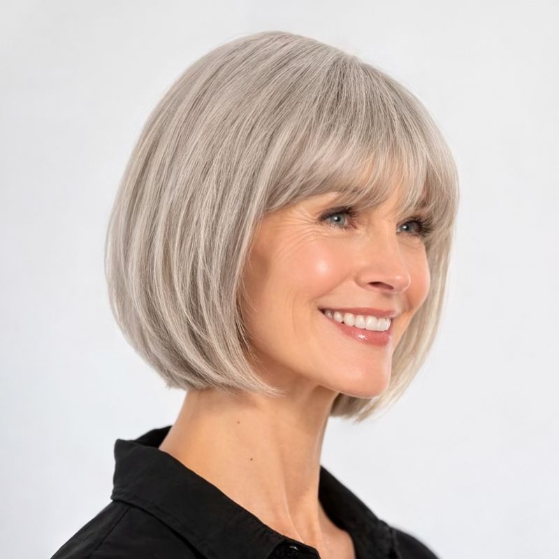 HUMAN HAIR TOPPER Fringe | Silk Base 16.5x16.5 cm