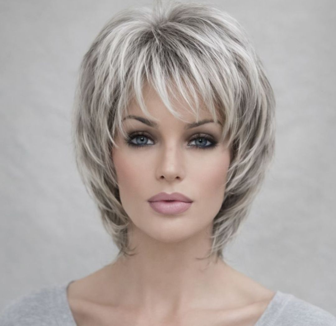 Jenni Wig | Grey with Highlights Human Hair Blend