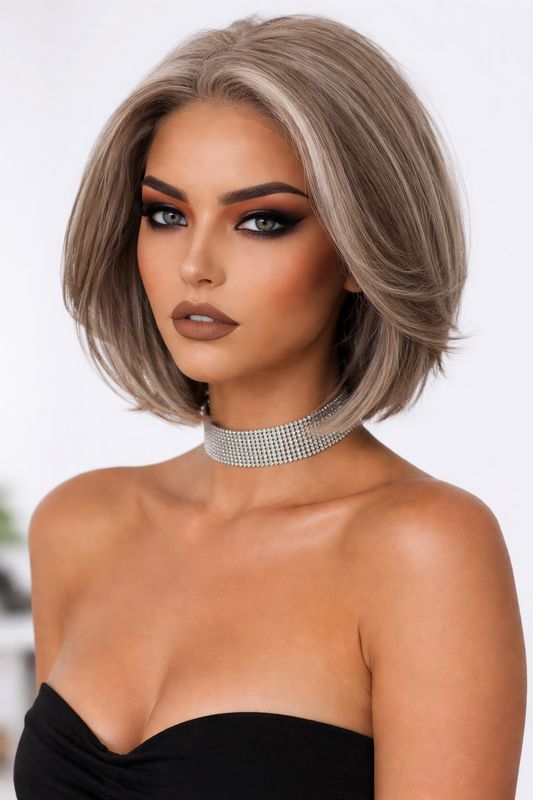Jasmine Wig | Grey Blonde Human Hair Blend