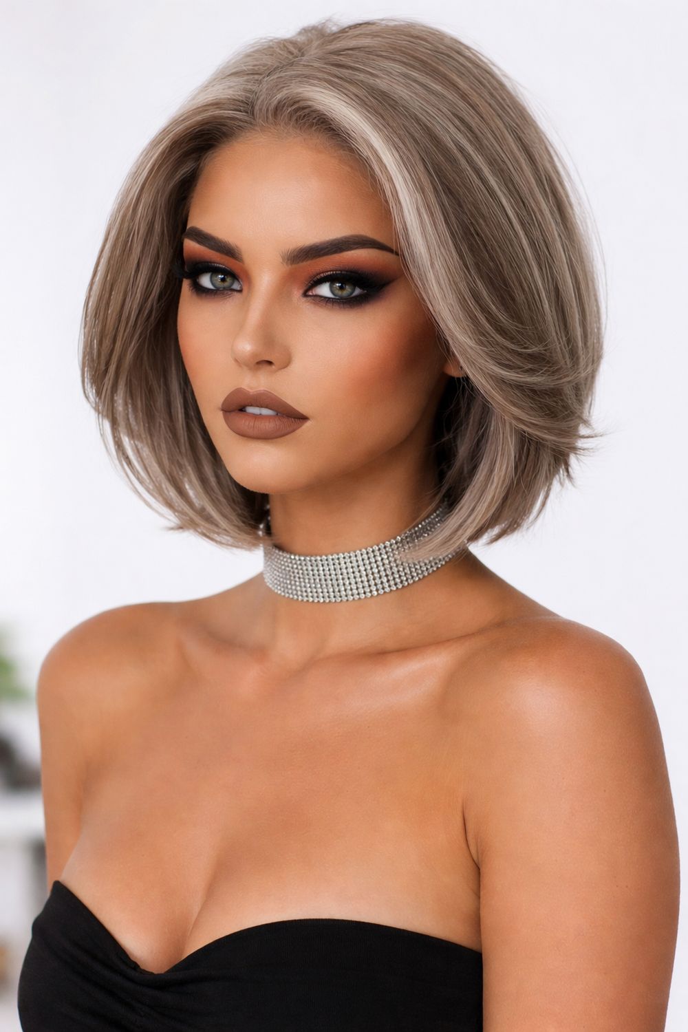 Jasmine Wig | Grey Blonde Human Hair Blend